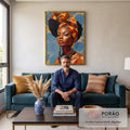 Quadro Decorativo Consciência Negra 01 - Arte Vibrante em Canvas Premium em sala de estar moderna - quadros decorativos para sala