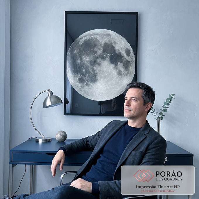 Quadro Decorativo Encanto Lunar da Luz da Lua em escritorio moderno - quadros decorativos para sala