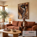 Quadro Decorativo Majestade do Leão em sala de estar moderna - quadros decorativos para sala