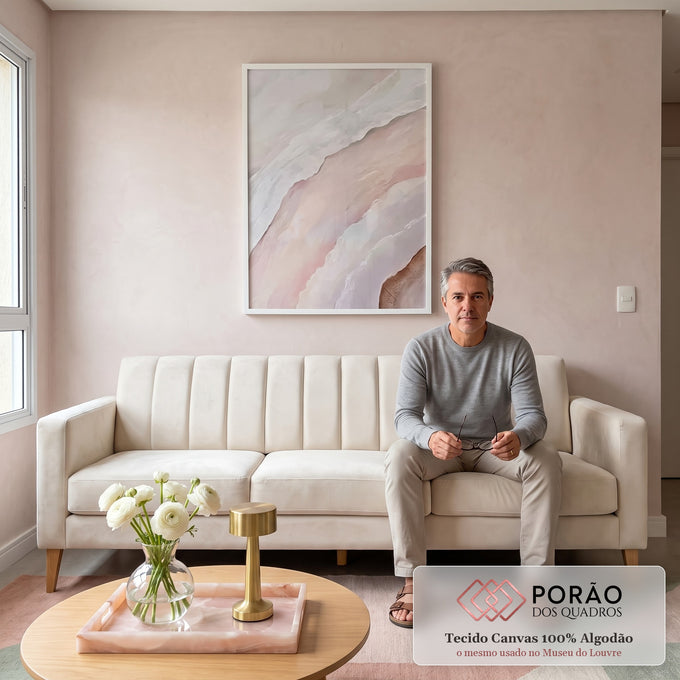 Quadro Decorativo \'Abstração Dinâmica\': Luxo e Modernidade em sala de estar moderna - quadros decorativos para sala