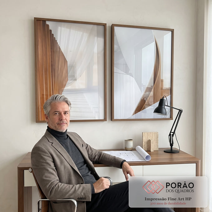 Quadro Decorativo: Escada Espiral - Charme Minimalista em escritorio moderno - quadros decorativos para sala