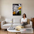 Quadro Decorativo Margarida Radiante em sala de estar moderna - quadros decorativos para sala
