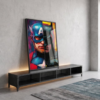 Quadro Decorativo Heróis em Dupla Dinâmica em ambiente decorado - quadros decorativos para sala