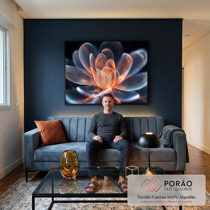 Quadro Decorativo Beleza Sobre Pétalas em sala de estar moderna - quadros decorativos para sala