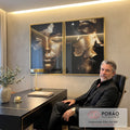 Quadro Decorativo A Reflexão das Mulheres em Gold em escritorio moderno - quadros decorativos para sala