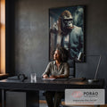 Quadro Decorativo Macaco Executivo - Arte Exclusiva para Pintar seu Espaço com Estilo em escritorio moderno - quadros decorativos para sala