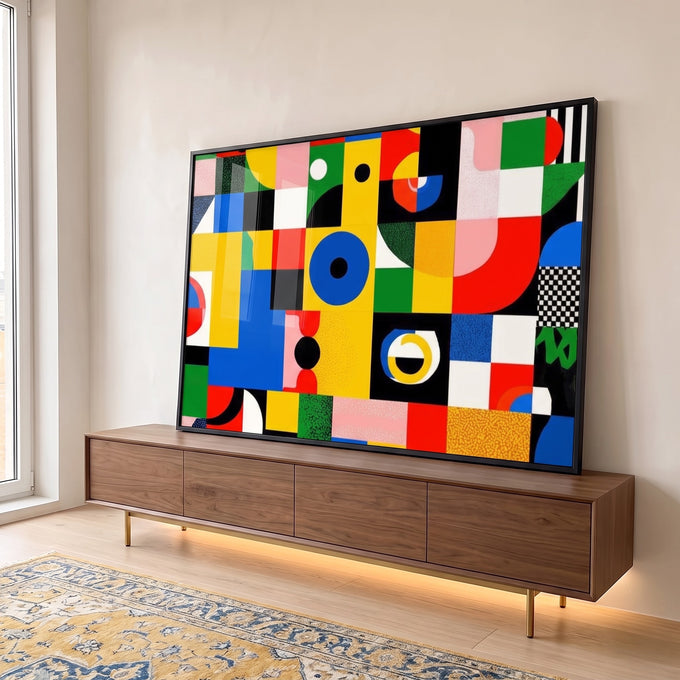 Quadro Decorativo Energizante Moderno em ambiente decorado - quadros decorativos para sala