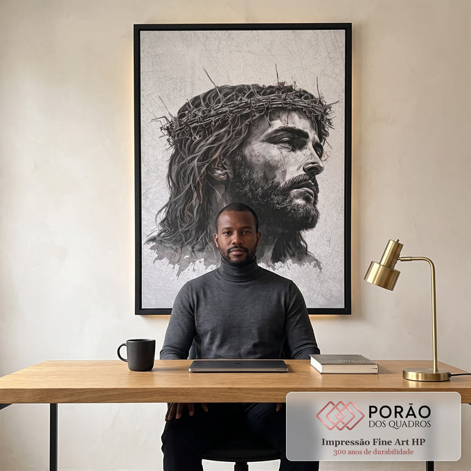Quadro Decorativo: Inspiração Jesus em Seu Lar em escritorio moderno - quadros decorativos para sala
