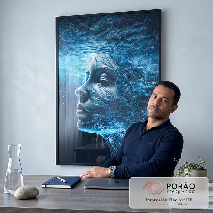 Quadro Decorativo Girl Water - Elegância e Sofisticação para sua Decoração em escritorio moderno - quadros decorativos para sala