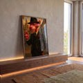 Quadro Decorativo Charme da Pantera Cor-de-Rosa em ambiente decorado - quadros decorativos para sala
