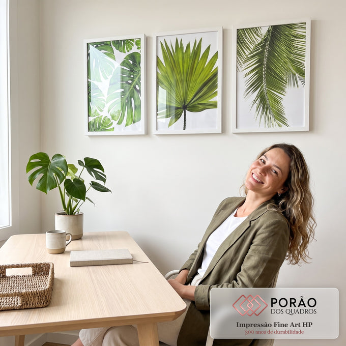 Quadro Decorativo Exuberância Verde: Renove Seu Ambiente em escritorio moderno - quadros decorativos para sala