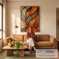 Quadro Decorativo Tramas da Natureza em sala de estar moderna - quadros decorativos para sala