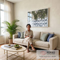Quadro Decorativo Praia Tropical: Um Vislumbre do Paraíso em sala de estar moderna - quadros decorativos para sala