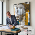 Quadro Decorativo - Retrato Feminino Luz e Reflexão em escritorio moderno - quadros decorativos para sala