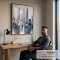 Quadro Decorativo Cidade Líquida - Harmonia Única em escritorio moderno - quadros decorativos para sala