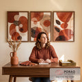 Quadro Decorativo Harmonia Quente em escritorio moderno - quadros decorativos para sala