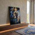 Quadro Decorativo Leão Majestoso Luxo em ambiente decorado - quadros decorativos para sala