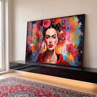 Quadro Decorativo Frida 03 - Elegância e Estilo em Tecido Canvas Premium em ambiente decorado - quadros decorativos para sala