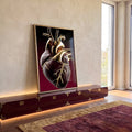Quadro Decorativo Elegante Coração da Paixão em ambiente decorado - quadros decorativos para sala