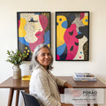 Quadro Decorativo Moderno: Elegância e Sofisticação em Dois Tons em escritorio moderno - quadros decorativos para sala