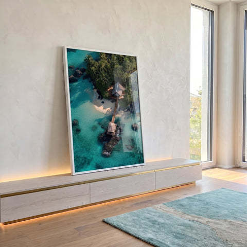 Quadro Decorativo Isle of Serenity em ambiente decorado - quadros decorativos para sala