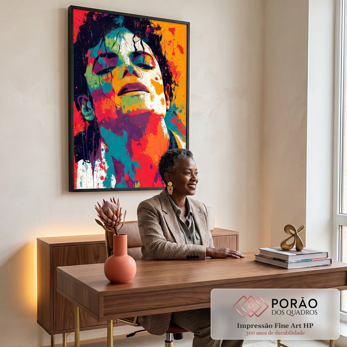Quadro Decorativo Serenidade em Cores Vibrantes em escritorio moderno - quadros decorativos para sala