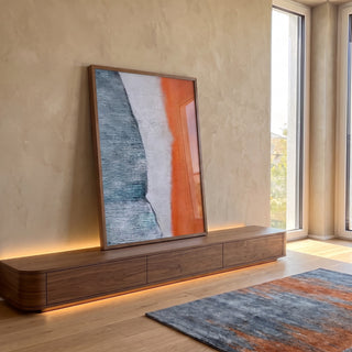 Quadro Decorativo Abstração Vibrante: Energia Pura em Cores em ambiente decorado - quadros decorativos para sala