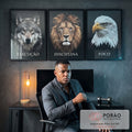 Quadro Decorativo Trio Inspirador Execução, Foco e Disciplina em escritorio moderno - quadros decorativos para sala