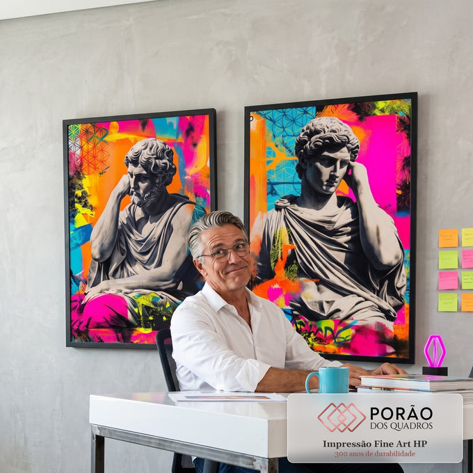 Quadro Decorativo Clássico e Vibrante em escritorio moderno - quadros decorativos para sala