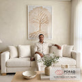 Quadro Decorativo Raízes da Existência Arte Elegante e Contemporânea em sala de estar moderna - quadros decorativos para sala