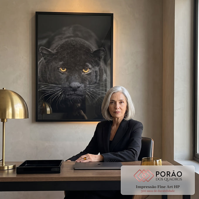 Quadro Decorativo Majestade da Pantera Negra - Adicione Elegância em escritorio moderno - quadros decorativos para sala