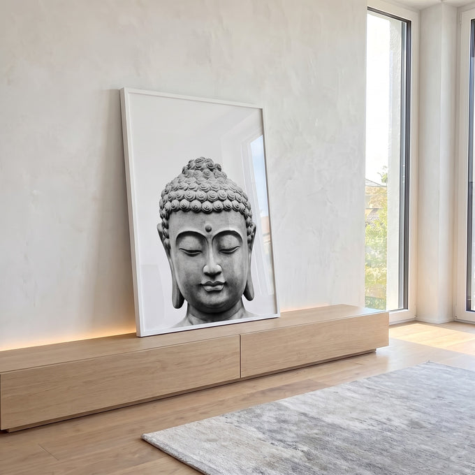Quadro Decorativo \'Tranquilidade do Buda\' - Inspire-se! em ambiente decorado - quadros decorativos para sala