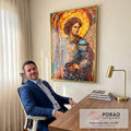 Quadro Decorativo Arcanjo Rafael - Sofisticação e Estilo para sua Casa em escritorio moderno - quadros decorativos para sala