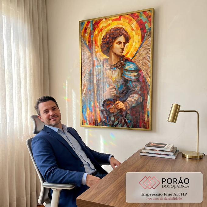 Quadro Decorativo Arcanjo Rafael - Sofisticação e Estilo para sua Casa em escritorio moderno - quadros decorativos para sala