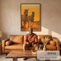 Quadro Decorativo Cavalos em Liberdade em sala de estar moderna - quadros decorativos para sala