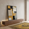 Quadro Decorativo Minimalista Dourado e Preto em ambiente decorado - quadros decorativos para sala