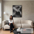 Quadro Decorativo Harmonia em Preto e Branco em sala de estar moderna - quadros decorativos para sala