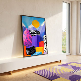 Quadro Decorativo: Energia e Cores Vibrantes em ambiente decorado - quadros decorativos para sala