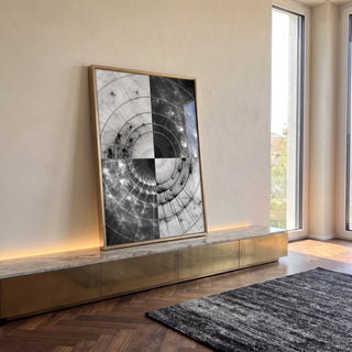 Quadro Decorativo Espiral Hipnótica: Toque de Mistério em ambiente decorado - quadros decorativos para sala