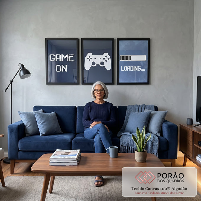 Quadro Decorativo: Revolução Gamer, Imersão e Estilo em sala de estar moderna - quadros decorativos para sala