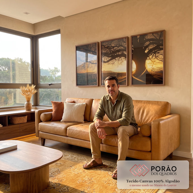 Quadro Decorativo Amanhecer Sereno: Toque de Paz em sala de estar moderna - quadros decorativos para sala