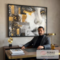 Quadro Decorativo Elegância Contemporânea em escritorio moderno - quadros decorativos para sala