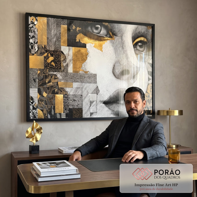 Quadro Decorativo Elegância Contemporânea em escritorio moderno - quadros decorativos para sala