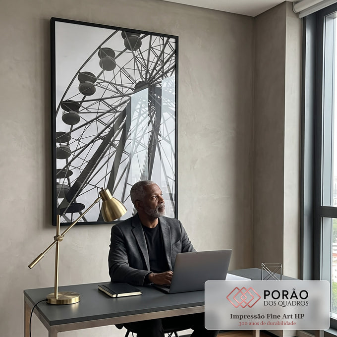 Quadro Decorativo Roda-Gigante Elegante em escritorio moderno - quadros decorativos para sala