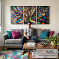 Quadro Decorativo: Explosão de Cores Para Revolucionar em sala de estar moderna - quadros decorativos para sala