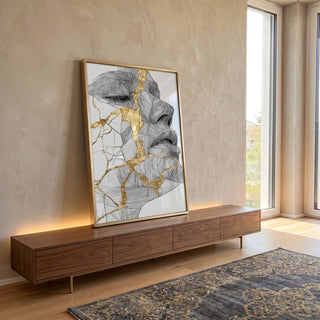 Quadro Decorativo Elegância Abstrata em ambiente decorado - quadros decorativos para sala