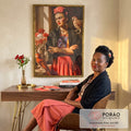 Quadro Decorativo - Frida Kahlo A Essência da Emoção em escritorio moderno - quadros decorativos para sala