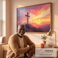 Quadro Decorativo A Cruz Da Esperança em escritorio moderno - quadros decorativos para sala