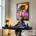 Quadro Decorativo Bonsai Energizante em escritorio moderno - quadros decorativos para sala