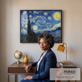 Quadro Decorativo Noite Estrelada Magia Celestial em escritorio moderno - quadros decorativos para sala